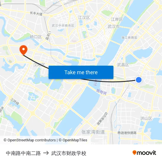 中南路中南二路 to 武汉市财政学校 map
