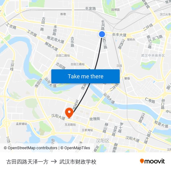 古田四路天泽一方 to 武汉市财政学校 map