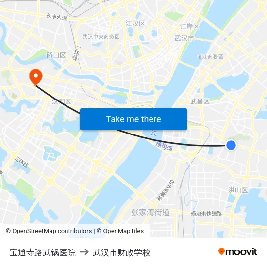 宝通寺路武锅医院 to 武汉市财政学校 map