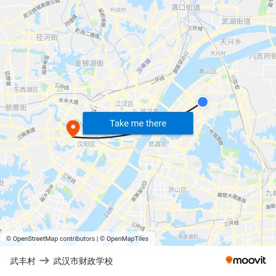 武丰村 to 武汉市财政学校 map