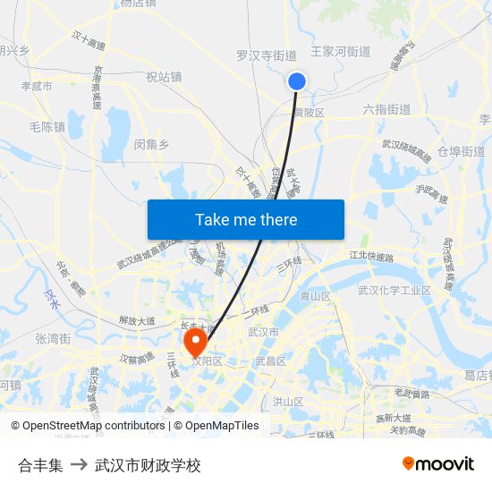 合丰集 to 武汉市财政学校 map