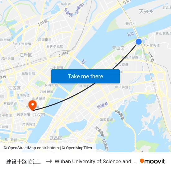 Construction 10th Road Linjiang Avenue to Wuhan University of Science and Technology map