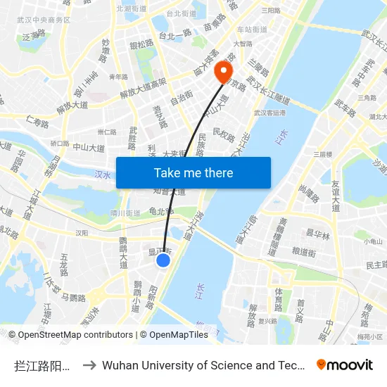 Lanjiang Road Yangxin Road to Wuhan University of Science and Technology map