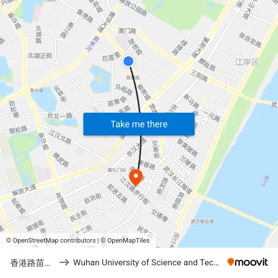 香港路苗栗路 to Wuhan University of Science and Technology map