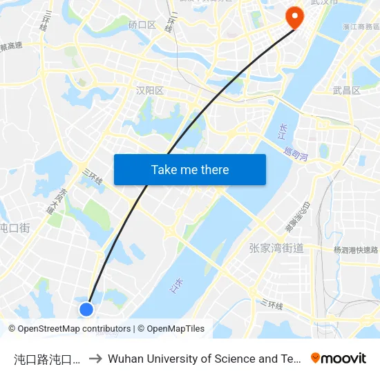 沌口路沌口小学 to Wuhan University of Science and Technology map