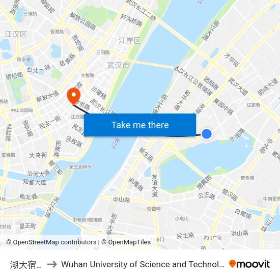 湖大宿舍 to Wuhan University of Science and Technology map