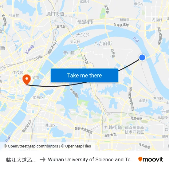 临江大道乙烯路 to Wuhan University of Science and Technology map