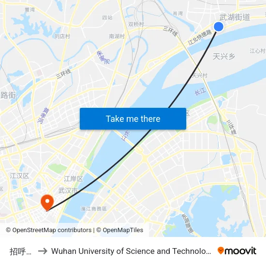 Request Stop to Wuhan University of Science and Technology map
