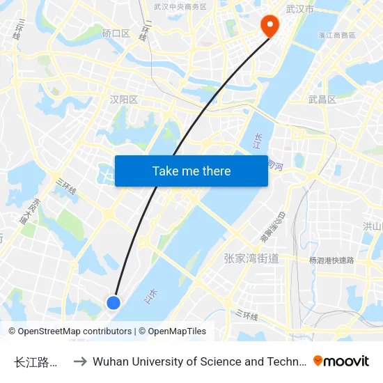 Changjiang Road Pump Station to Wuhan University of Science and Technology map