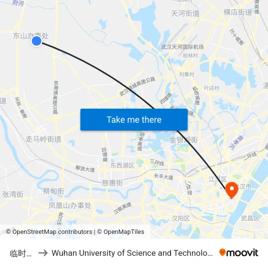 Temporary Station to Wuhan University of Science and Technology map