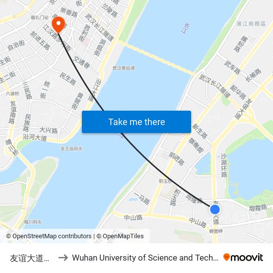 友谊大道沙湖 to Wuhan University of Science and Technology map