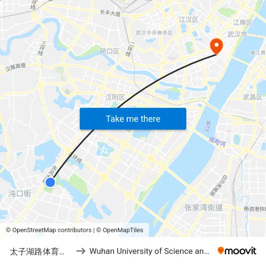 Prince Lake Road Sports Center North Gate to Wuhan University of Science and Technology map
