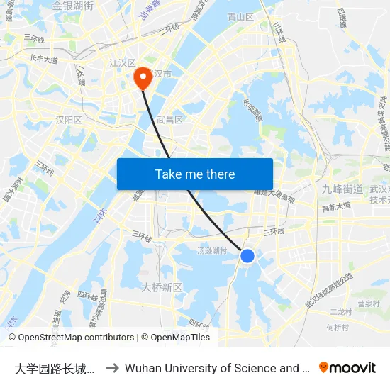 University Garden Road Great Wall Garden 2nd Road to Wuhan University of Science and Technology map