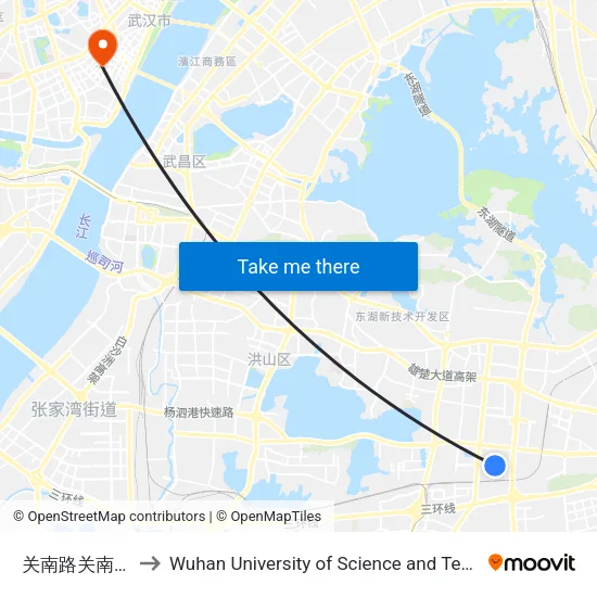 Guannan Road Guannan First Road to Wuhan University of Science and Technology map