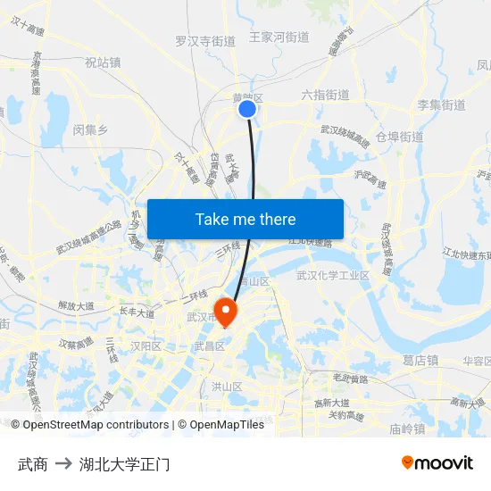 武商 to 湖北大学正门 map