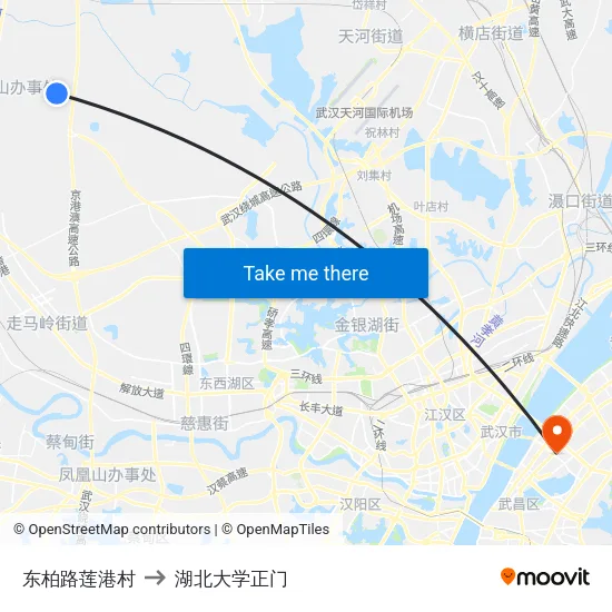 东柏路莲港村 to 湖北大学正门 map