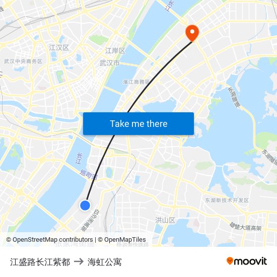 江盛路长江紫都 to 海虹公寓 map