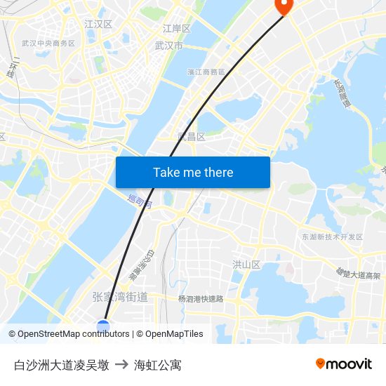 白沙洲大道凌吴墩 to 海虹公寓 map