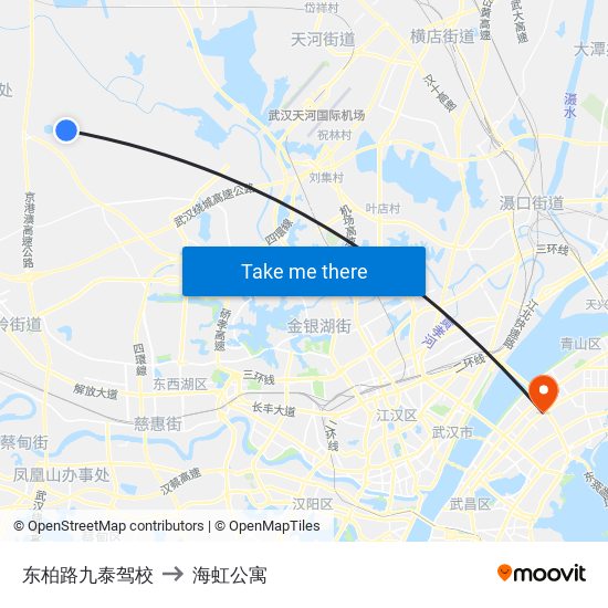 东柏路九泰驾校 to 海虹公寓 map