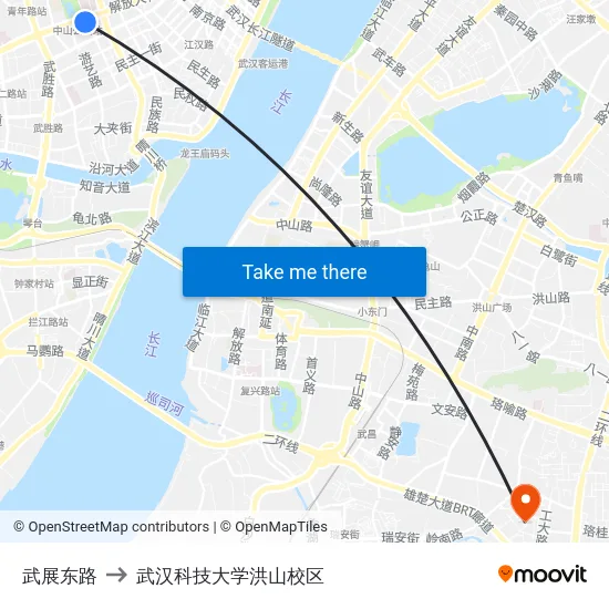 武展东路 to 武汉科技大学洪山校区 map