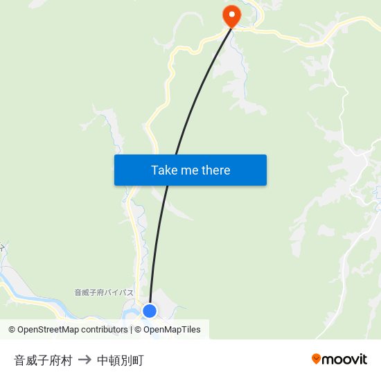 音威子府村 to 中頓別町 map