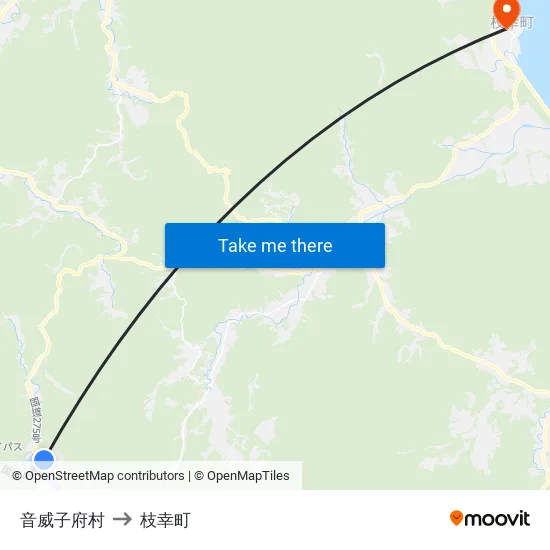 音威子府村 to 枝幸町 map