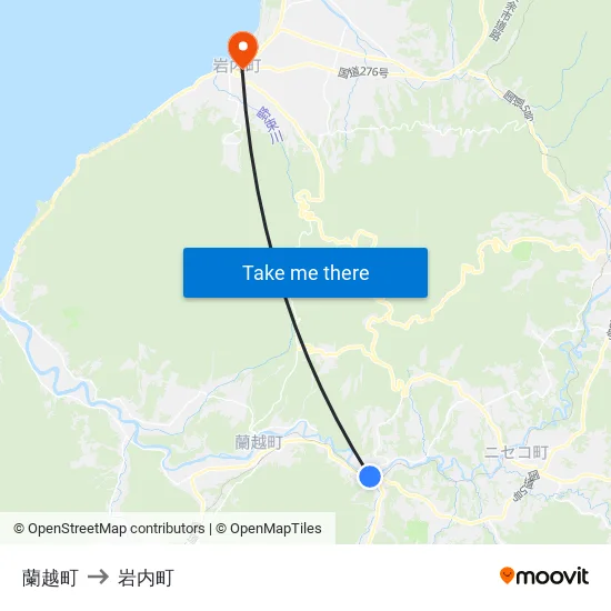 蘭越町 to 岩内町 map