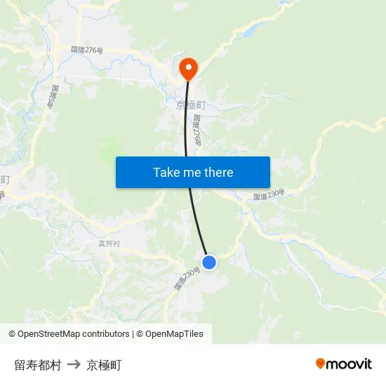 留寿都村 to 京極町 map