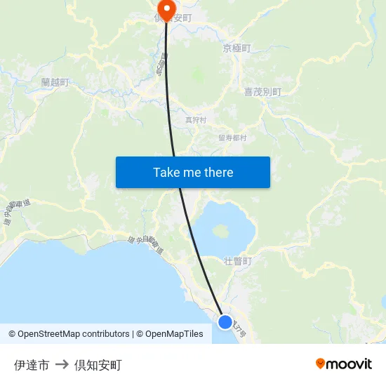 伊達市 to 倶知安町 map