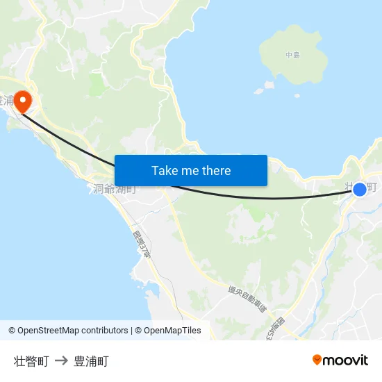 壮瞥町 to 豊浦町 map