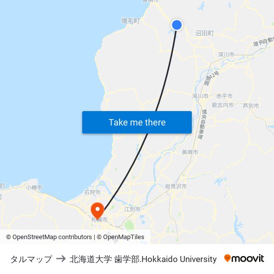 タルマップ to 北海道大学 歯学部.Hokkaido Universitу map