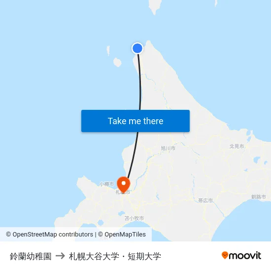 鈴蘭幼稚園 to 札幌大谷大学・短期大学 map