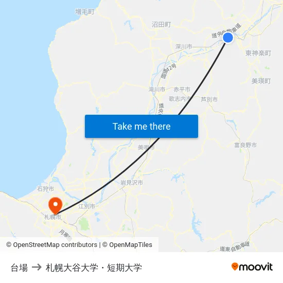 台場 to 札幌大谷大学・短期大学 map