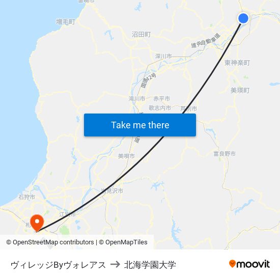 ヴィレッジByヴォレアス to 北海学園大学 map