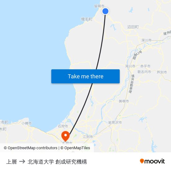 上層 to 北海道大学 創成研究機構 map