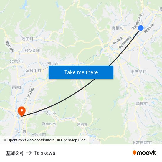 基線2号 to Takikawa map