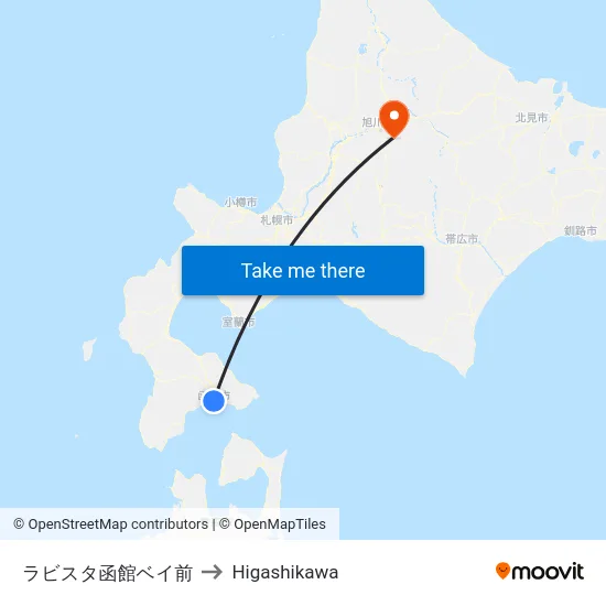 ラビスタ函館ベイ前 to Higashikawa map