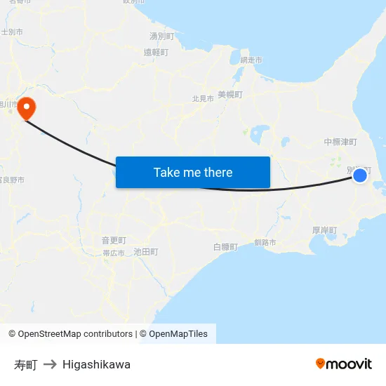 寿町 to Higashikawa map