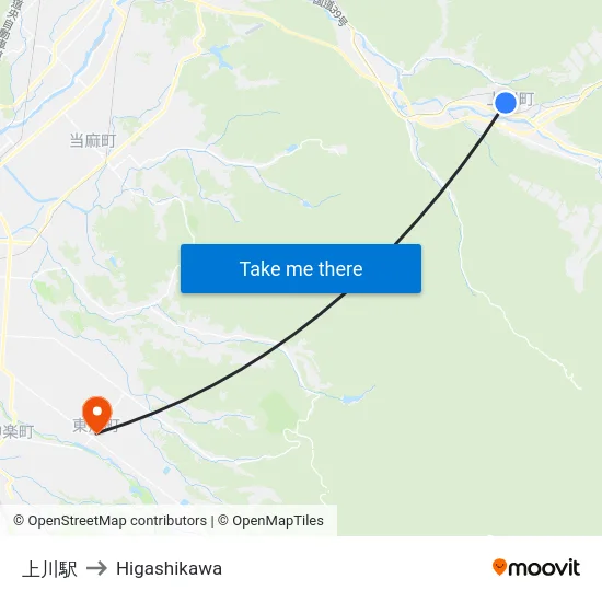 上川駅 to Higashikawa map