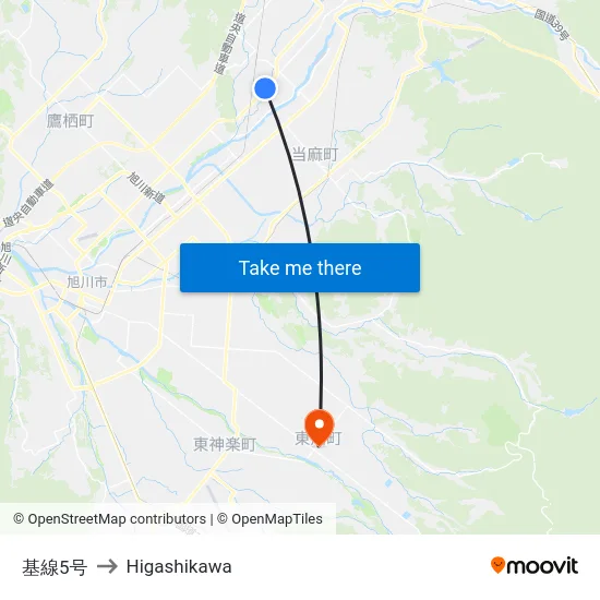 基線5号 to Higashikawa map