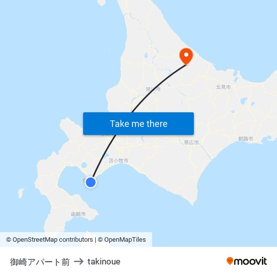 御崎アパート前 to takinoue map