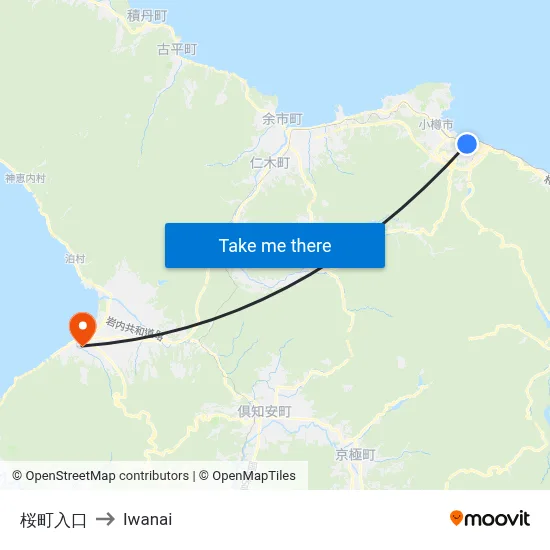 Sakuramachi Entrance to Iwanai map