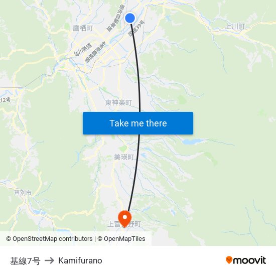 基線7号 to Kamifurano map