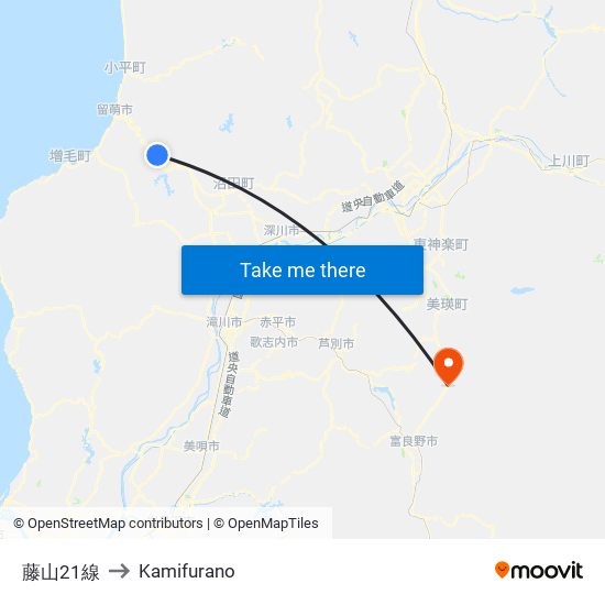 藤山21線 to Kamifurano map