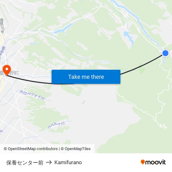 保養センター前 to Kamifurano map