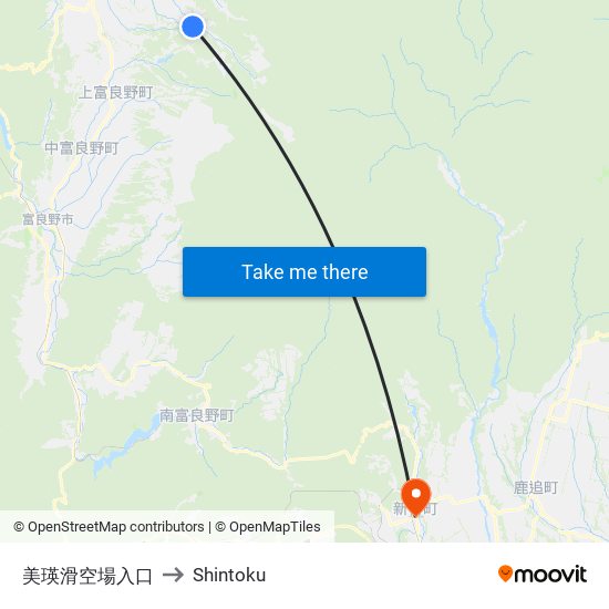 美瑛滑空場入口 to Shintoku map