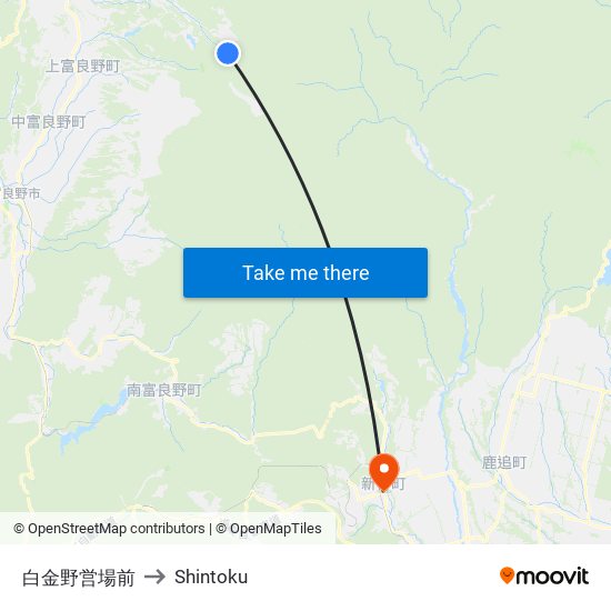 白金野営場前 to Shintoku map