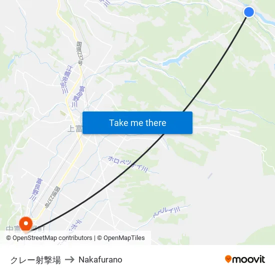Clay Shooting Range to Nakafurano map