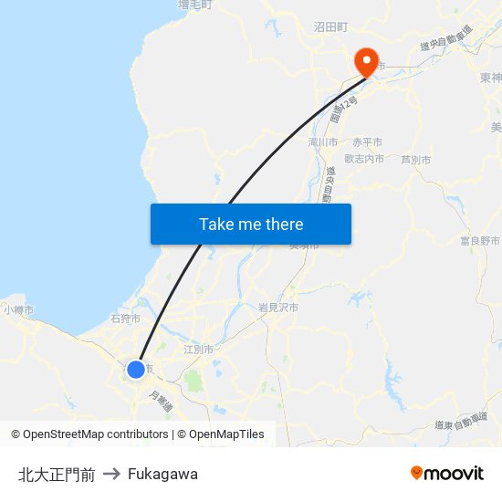 北大正門前 to Fukagawa map