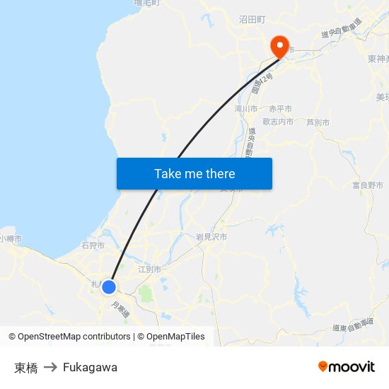 東橋 to Fukagawa map